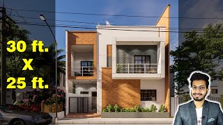 30X25 Feet House Design 3D  85 Gaj  750 sqft  3025 house design  9X76 Meter  DV Studio [upl. by Yrovi]