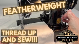 How to thread and sew on a Singer Featherweight Restoration Series Part 20 [upl. by Mcneely]