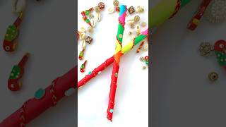 Easy colourful paper Dandiya sticks navratri dandiya trending youtubeshorts craftchutney2 [upl. by Prissie]