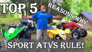 Top 5 Reasons Why Sportquads are better than 4x4 ATVs savesportquads Raptor700  LTR450  KFX450 [upl. by Hallee806]