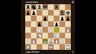 Lajos Portisch vs Leonid Stein  Amsterdam Interzonal 1964  Round 4 [upl. by Heisel421]