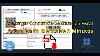 🔴Cómo imprimir mi RFC 𝗦𝗜𝗡 PASS   Constancia Situación Fiscal 🖨️ desde el SAT 2022 sat rfc pdf [upl. by Rebmyt551]