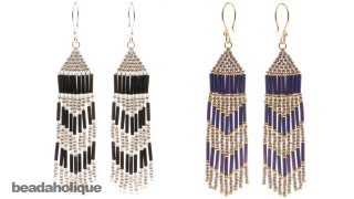 How to Make Brick Stitch and Fringe Beaded Earrings [upl. by Gnilrets]