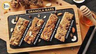 Granola Bars 4 exciting ways Recipe By Food Fusion [upl. by Aeslehs424]