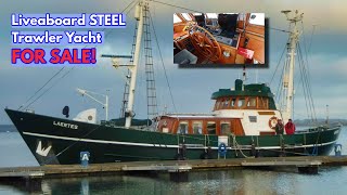 €390K STEEL Liveaboard Trawler Yacht The ONLY ONE Of Its Kind FOR SALE [upl. by Acinemod644]