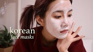 KOREAN FACE MASKS DIY Hacks amp Favorites [upl. by Hoashis]