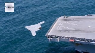 X47B Drone Launches From Aircraft Carrier USS George HW Bush [upl. by Farrow]