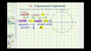 Ex Solve a Factorable Trig Equation with Rounded Radian Solutions  Quadratic Form [upl. by Ardnazxela]