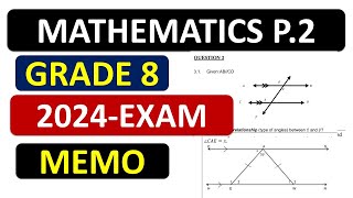 MEMO MATHEMATICS P 2 GRADE 8 2024 TERM 4 FINAL EXAM GET ANSWERED PREP [upl. by Krm945]