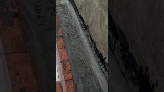 Part 3  Roof water proofing treatment Polythene 1st layer laying after bitumen coating [upl. by Sabine]