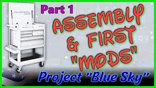 Harbor Freight 5 Drawer Tool Cart by US General Assembly Project Blue Sky Part 1 [upl. by Goines]