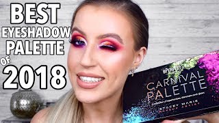 BEST EYESHADOW PALETTE OF 2018   STACEY MARIE CARNIVAL PALETTE REVIEW [upl. by Vina]