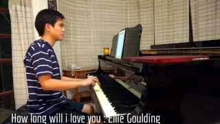 How Long Will I Love You  Ost About Time waterboys  Ellie Goulding Piano cover Free note [upl. by Llenrahs]