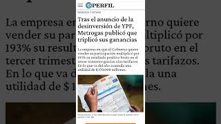 Tras el anuncio de la desinversión de YPF Metrogas publicó que triplicó sus ganancias [upl. by Cohe]