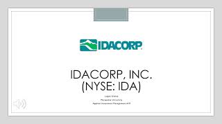 Logan Kreinz  IDACORP IDA AIM Equity Presentation [upl. by Petta]