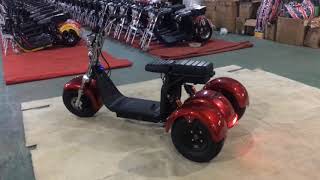 three wheel scooter Rooder r804t with lithium battery from citycoco harley electric scooter factory [upl. by Onra]