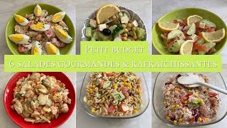 6 salades composées gourmandes amp rafraîchissantes  Recettes économiques [upl. by Aruat28]