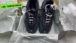 BALENCIAGA TRIPLE S SNEAKERS UNBOXING AND REVIEW Balenciaga TripleS Sneakers trainers [upl. by Aneetak]