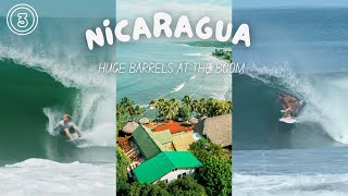 SURFING THE BOOM CRAZY BARRELS our experience at AMARU NICARAGUA [upl. by Artapoelc386]