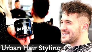 Mens Hair Inspiration  Urban amp Edgy Hairstyle  Curly Texture ☆ Razored Line ☆ By Slikhaar TV [upl. by Phippen]