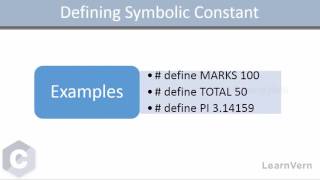 Defining symbolic constants in C Learn in HINDI for free on LEARNVERN [upl. by Placido926]