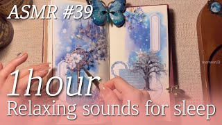 ASMR 1 Hour 39 Art Journaling Compilation✨relaxing sounds of collage papertherapy scrapbooking [upl. by Bena]