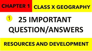 228  QAs Class10 GEOGRAPHY chapter 1  RESOURCES AND DEVELOPMENT QUESTION ANSWERS  P 1 [upl. by Uchida]