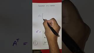 Transpose of a matrix  EDUBUOY [upl. by Adnala]