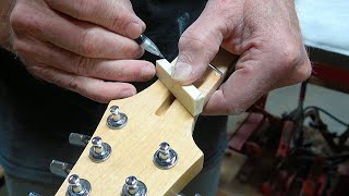 Making A Six String Multi Scale Guitar Making The Nut [upl. by Rivalee238]