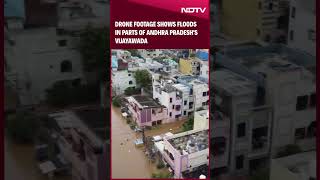 Rains In Andhra Pradesh  Drone Footage Shows Floods In Parts Of Andhra Pradeshs Vijayawada [upl. by Vania913]