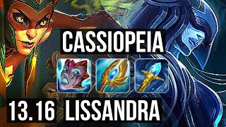 CASSIOPEIA vs LISSANDRA MID  1202 Quadra 6 solo kills Legendary  EUW Master  1316 [upl. by Takashi]