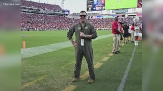 Macon pilot featured in flyover for GeorgiaFlorida rivalry matchup [upl. by Gibe]