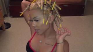 How to get straight hair CURLY Pencil Curls NO HEAT  Kryssss [upl. by Cochrane]