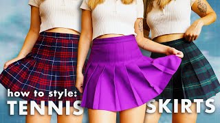 How to Style Tennis Skirts  12 pleated skirt outfit ideas [upl. by Aleirbag]