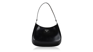 Prada 1BC499 Spazzolato Cleo Shoulder Bag Nero [upl. by Zavala]