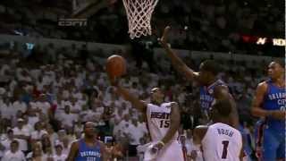 Last 4 shots made Chris Bosh Lebron James Dwyane Wade Mario Chalmers kill OKC GM4 NBA FINALS [upl. by Spearing]