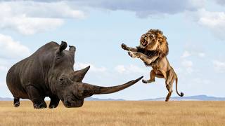 Lion vs Rhino Whos the Stronger Beast [upl. by Hpotsirhc635]