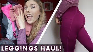 Leggings Haul  Try on HampM  GymShark  ElleSport  Penn  Primark [upl. by Tomlinson234]