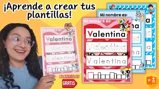 Escribo mi nombre propio preescolar🤩 PLANTILLAS GRATIS [upl. by Atalante]