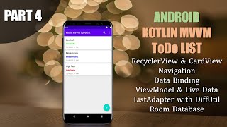 Part4  Kotlin MVVM ToDoList  TaskRepository and TaskViewModel [upl. by Mulderig]