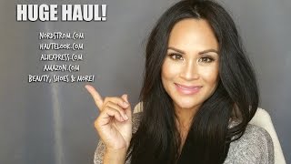 Huge Haul Nordstrom Hautelook AliExpress Amazon  Makeup Eyelashes Shoes amp More [upl. by Maharba261]