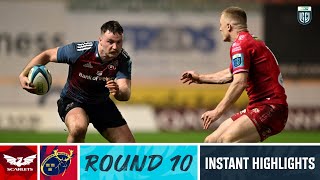 Scarlets v Munster  Instant Highlights  Round 10  URC 202324 [upl. by Hamaso]