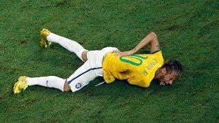 Brasil vs Colombia  Neymars Injury WC 2014 [upl. by Joellen]