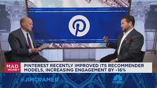 Pinterest CEO Bill Ready goes oneonone with Jim Cramer [upl. by Nehtiek]