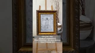 Vitruvian Man Study of proportions Oil Painting  Leonardo Da Vinci Reproduction [upl. by Fulmis983]