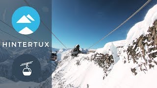 Hintertux Glacier Austria  Gletscherbus 3 gondola  Piste View [upl. by Sternlight]