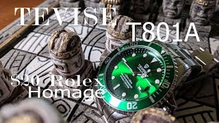 The Imitation Hulk  Tevise T801A in Green Review a 20 Rolex Submariner Homage [upl. by Munster]