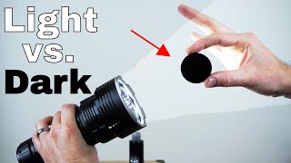 The Worlds Blackest Black vs The Worlds Brightest Flashlight 32000 lumen—Which Will Win [upl. by Yenial]