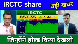 IRCTC share latest news today IRCTC share news today Target Price share analysis buy or sell [upl. by Rolo]