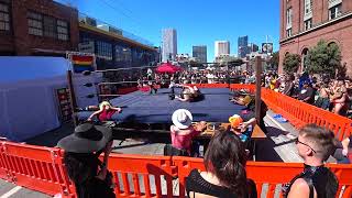 San Francisco  LGBT wrestling  Folsom Street Fair FSF 2024 [upl. by Arihsat]